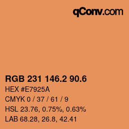 カラーコード: RGB 231 146.2 90.6 | qconv.com
