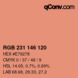 カラーコード: RGB 231 146 120 | qconv.com