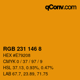 カラーコード: RGB 231 146 8 | qconv.com