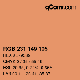 Color code: RGB 231 149 105 | qconv.com