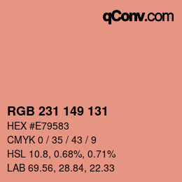 Farbcode: RGB 231 149 131 | qconv.com