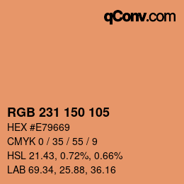 カラーコード: RGB 231 150 105 | qconv.com