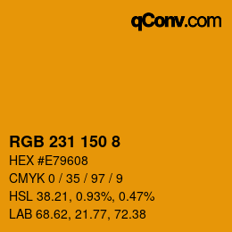 カラーコード: RGB 231 150 8 | qconv.com