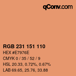 Color code: RGB 231 151 110 | qconv.com