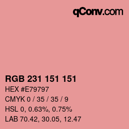 Color code: RGB 231 151 151 | qconv.com
