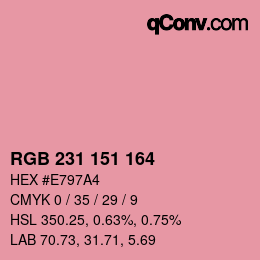 Código de color: RGB 231 151 164 | qconv.com