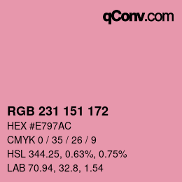 Color code: RGB 231 151 172 | qconv.com