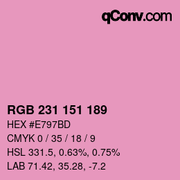 Color code: RGB 231 151 189 | qconv.com