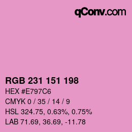 Color code: RGB 231 151 198 | qconv.com