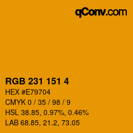 颜色代码: RGB 231 151 4 | qconv.com
