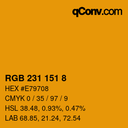 Color code: RGB 231 151 8 | qconv.com