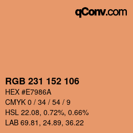 カラーコード: RGB 231 152 106 | qconv.com