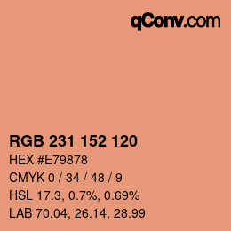 カラーコード: RGB 231 152 120 | qconv.com
