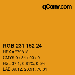 颜色代码: RGB 231 152 24 | qconv.com