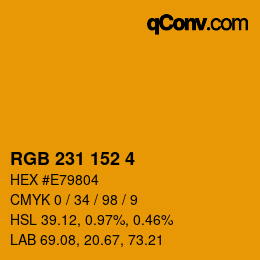 颜色代码: RGB 231 152 4 | qconv.com