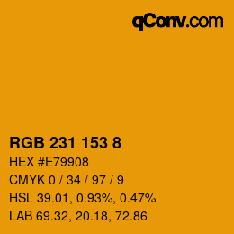 カラーコード: RGB 231 153 8 | qconv.com