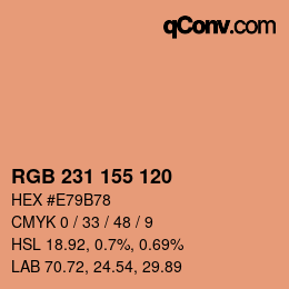 颜色代码: RGB 231 155 120 | qconv.com