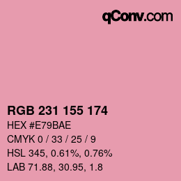 Color code: RGB 231 155 174 | qconv.com