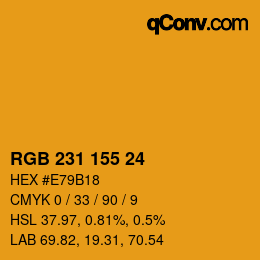 颜色代码: RGB 231 155 24 | qconv.com