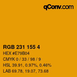 颜色代码: RGB 231 155 4 | qconv.com