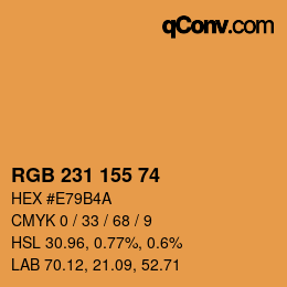 カラーコード: RGB 231 155 74 | qconv.com
