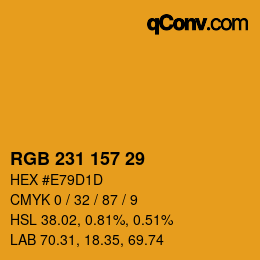 Color code: RGB 231 157 29 | qconv.com