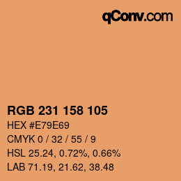 カラーコード: RGB 231 158 105 | qconv.com