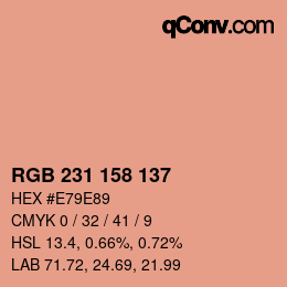 Color code: RGB 231 158 137 | qconv.com