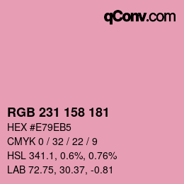 颜色代码: RGB 231 158 181 | qconv.com