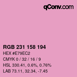 颜色代码: RGB 231 158 194 | qconv.com