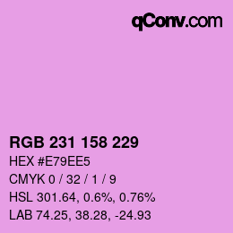 颜色代码: RGB 231 158 229 | qconv.com