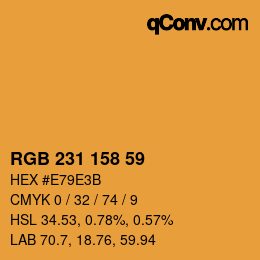 カラーコード: RGB 231 158 59 | qconv.com