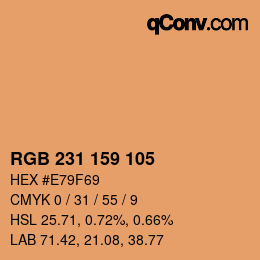 カラーコード: RGB 231 159 105 | qconv.com