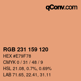 颜色代码: RGB 231 159 120 | qconv.com