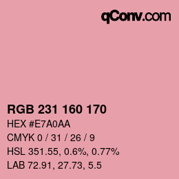 カラーコード: RGB 231 160 170 | qconv.com