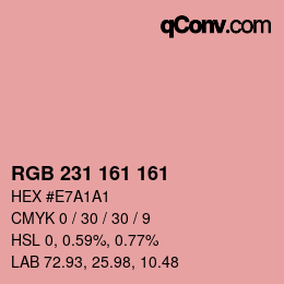 Código de color: RGB 231 161 161 | qconv.com