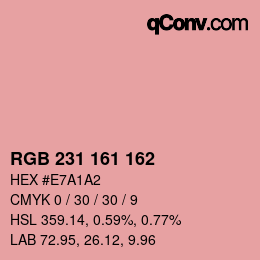 Código de color: RGB 231 161 162 | qconv.com