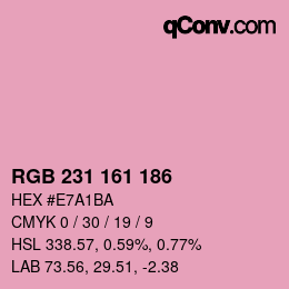 カラーコード: RGB 231 161 186 | qconv.com