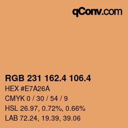 カラーコード: RGB 231 162.4 106.4 | qconv.com