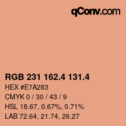 カラーコード: RGB 231 162.4 131.4 | qconv.com