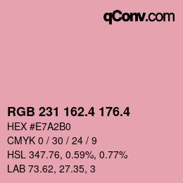 カラーコード: RGB 231 162.4 176.4 | qconv.com