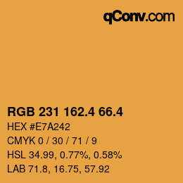 カラーコード: RGB 231 162.4 66.4 | qconv.com