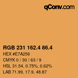 カラーコード: RGB 231 162.4 86.4 | qconv.com