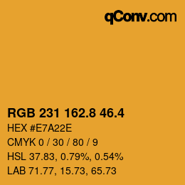 カラーコード: RGB 231 162.8 46.4 | qconv.com