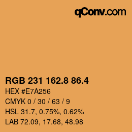 カラーコード: RGB 231 162.8 86.4 | qconv.com