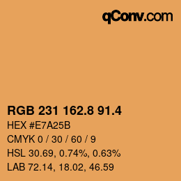 カラーコード: RGB 231 162.8 91.4 | qconv.com