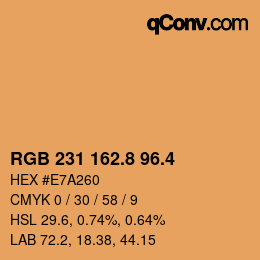 カラーコード: RGB 231 162.8 96.4 | qconv.com