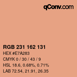 Color code: RGB 231 162 131 | qconv.com