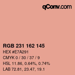 Color code: RGB 231 162 145 | qconv.com