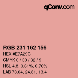 カラーコード: RGB 231 162 156 | qconv.com